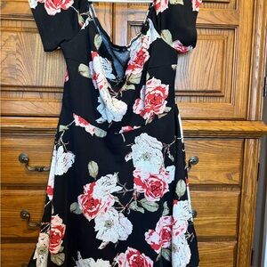 Floral Black Dress